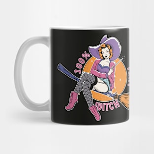 100% That Witch // Funny Vintage Halloween Witch Mug